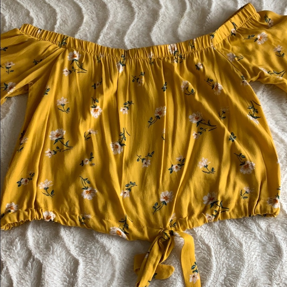 Yellow long sleeve with flowers